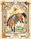 Kooler Classic Charts Western Classic cowboy bronc cross stitch pattern
