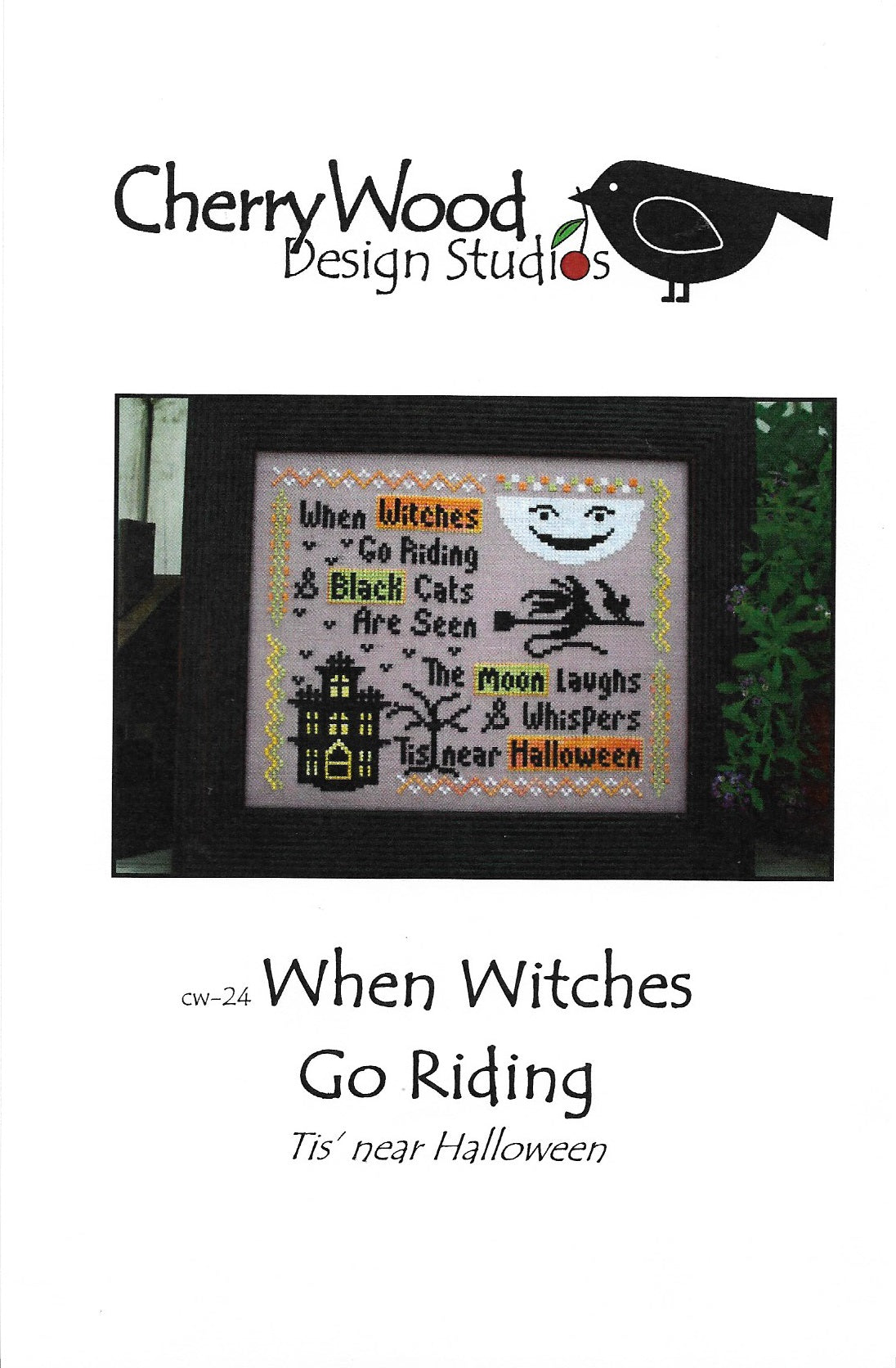CherryWood Design Studios When Witches Go Riding halloween cross stitch pattern