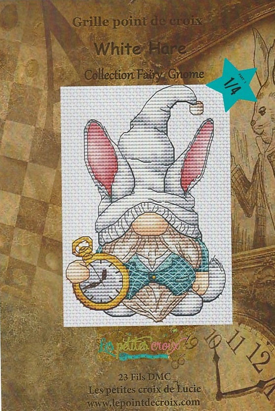 Les Petites croix de Lucie White Hare Alice in Wonderland cross stitch pattern