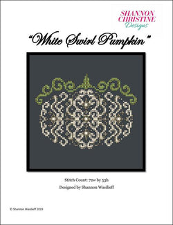 Shannon Christine White Swirl Pumpkin halloween cross stitch pattern