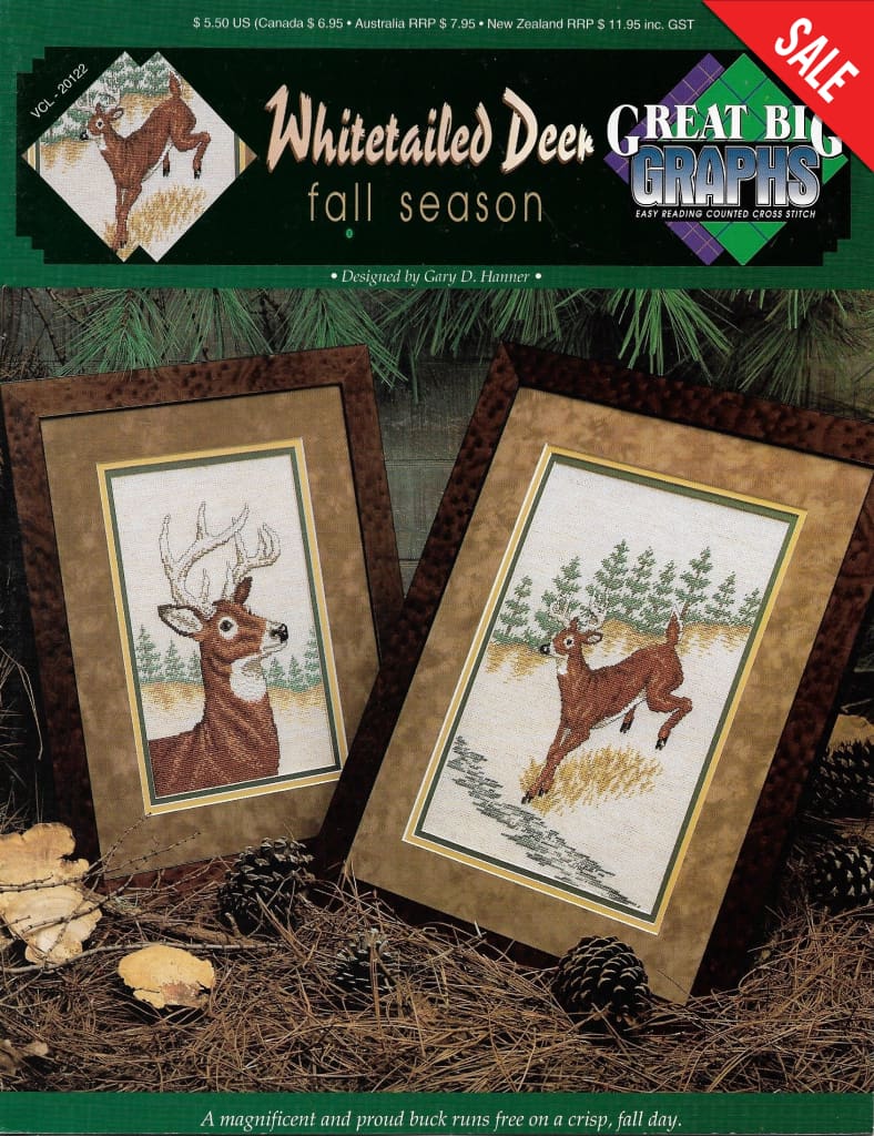 Great Big Graphs Whitetailed Deer Fall Season VCL-20122 deer cross stitch pattern