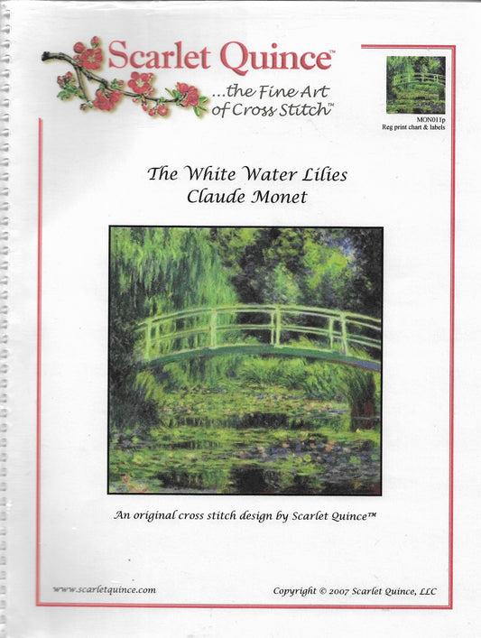 Scarlet Quince The White Water Lilies MON011p cross stitch pattern