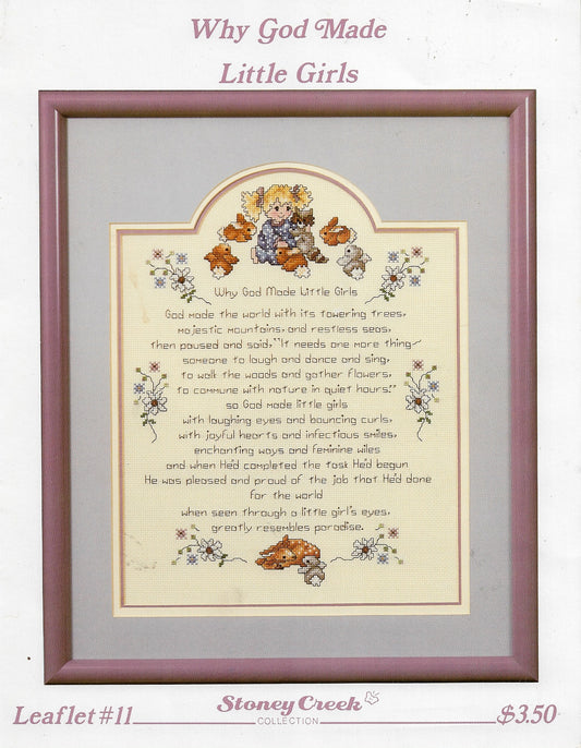 Stoney Creek LFT11 Why God made little girls cross stitch pattern first printing