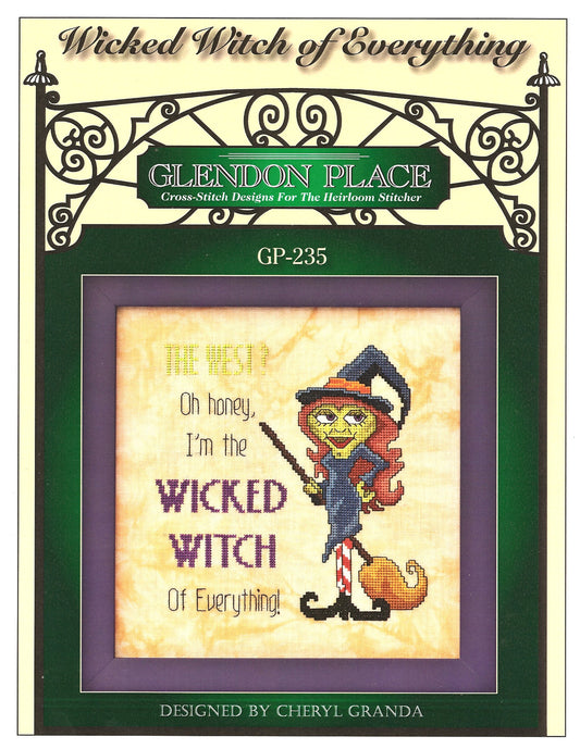 Glendo Place Wicked Witch halloween cross stitch pattern