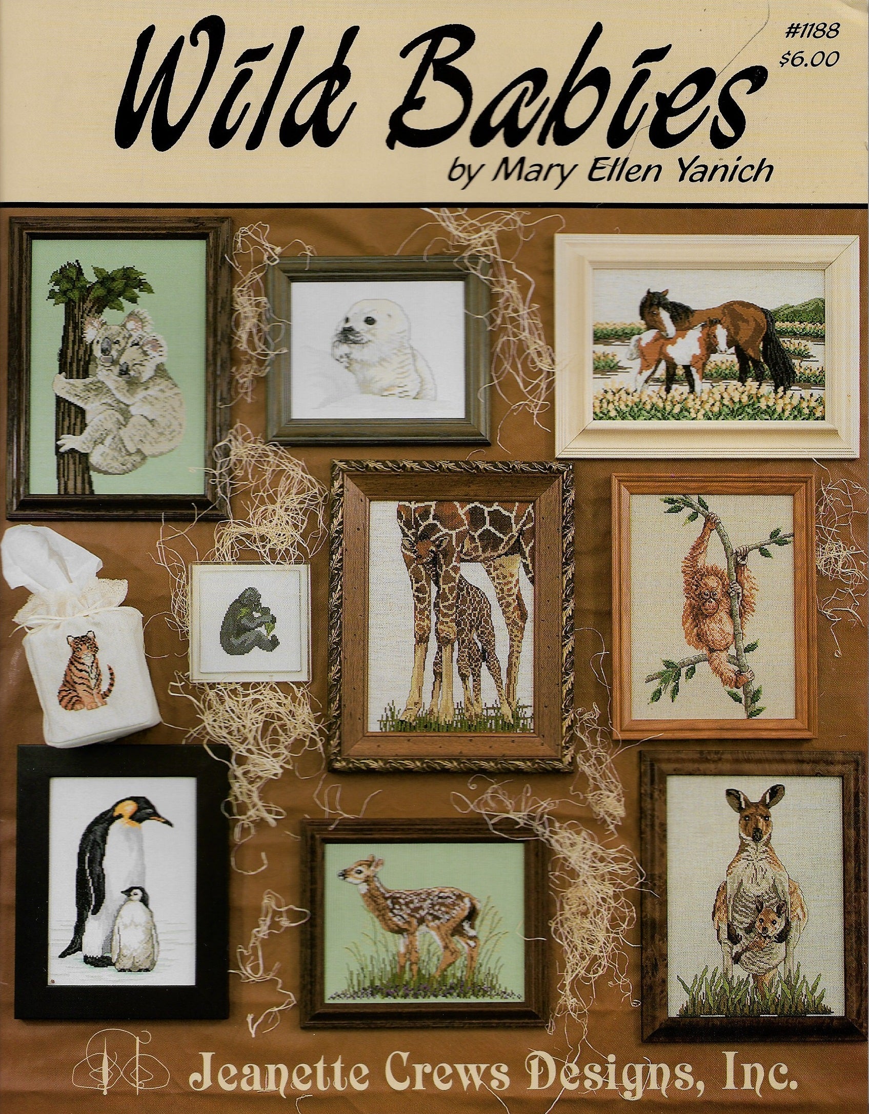 Jeanette Crews Wild Babies 1188 cross stitch animals pattern