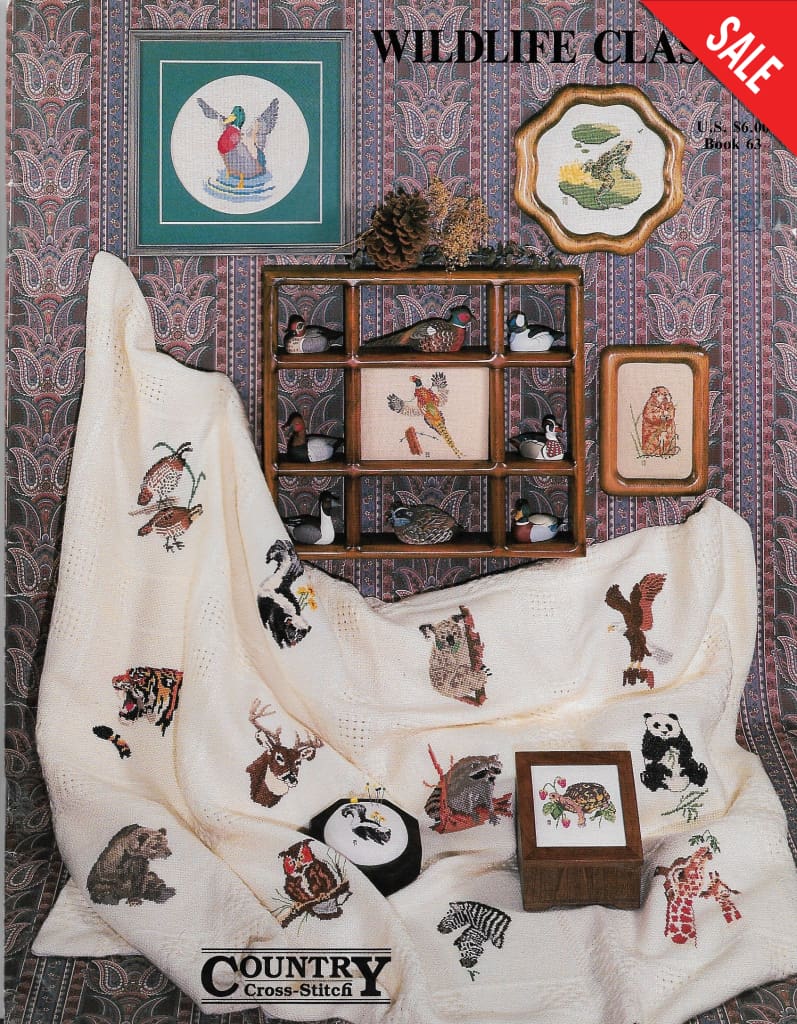 Country Cross-Stitch Wildlife Classics Book 63 animals cross stitch pattern