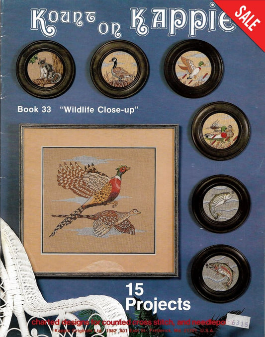 Kount on Kappie Wildlife Close-Up Book 33 animal cross stitch pattern