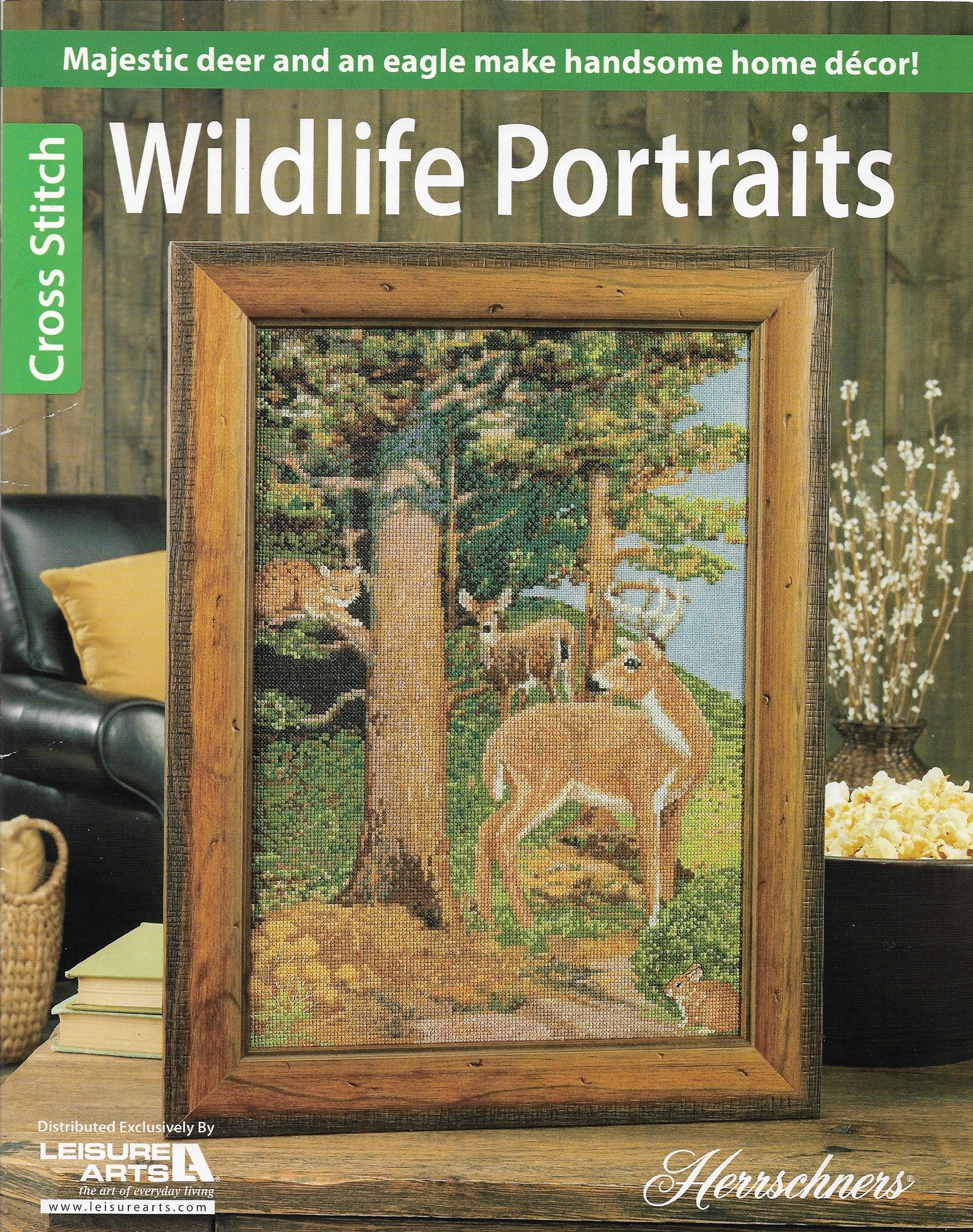 Leisure Arts Wildlife Portraits deer eagle cross stitch pattern