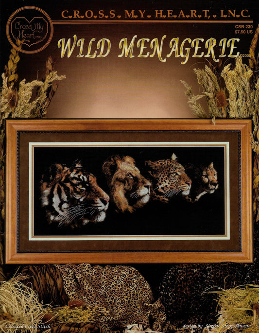 Cross My Heart Wild Menagerie CSB-230 cat cross stitch pttern