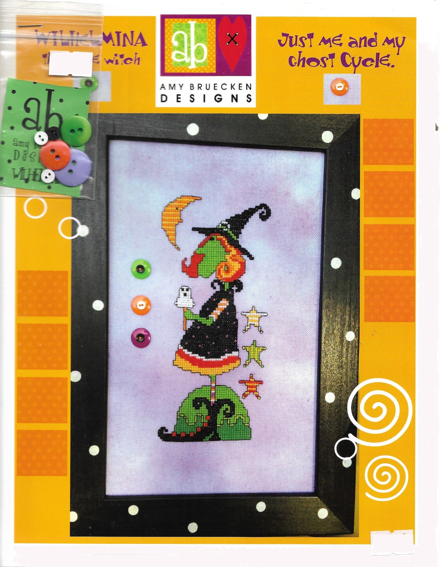 Amy Bruecken Wilhelmina Just Me and My Ghost Cycle halloween cross stitch pattern