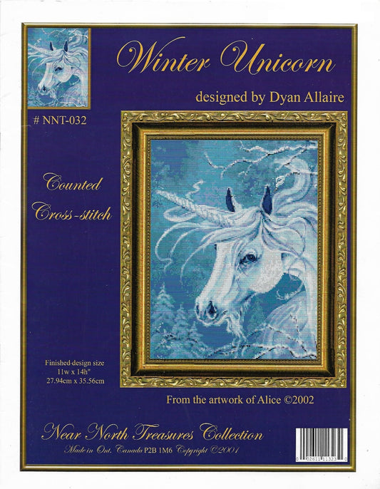 Kustom Krafts Winter Unicorn NNT-032 cross stitch pattern