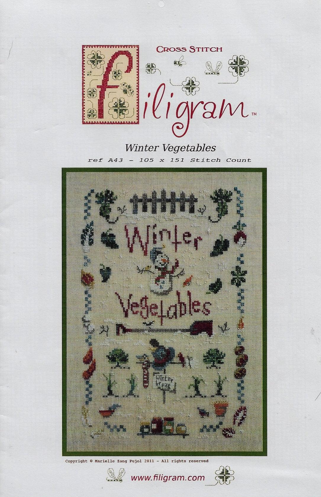 Filigram Winter Vegetables cross stitch pattern