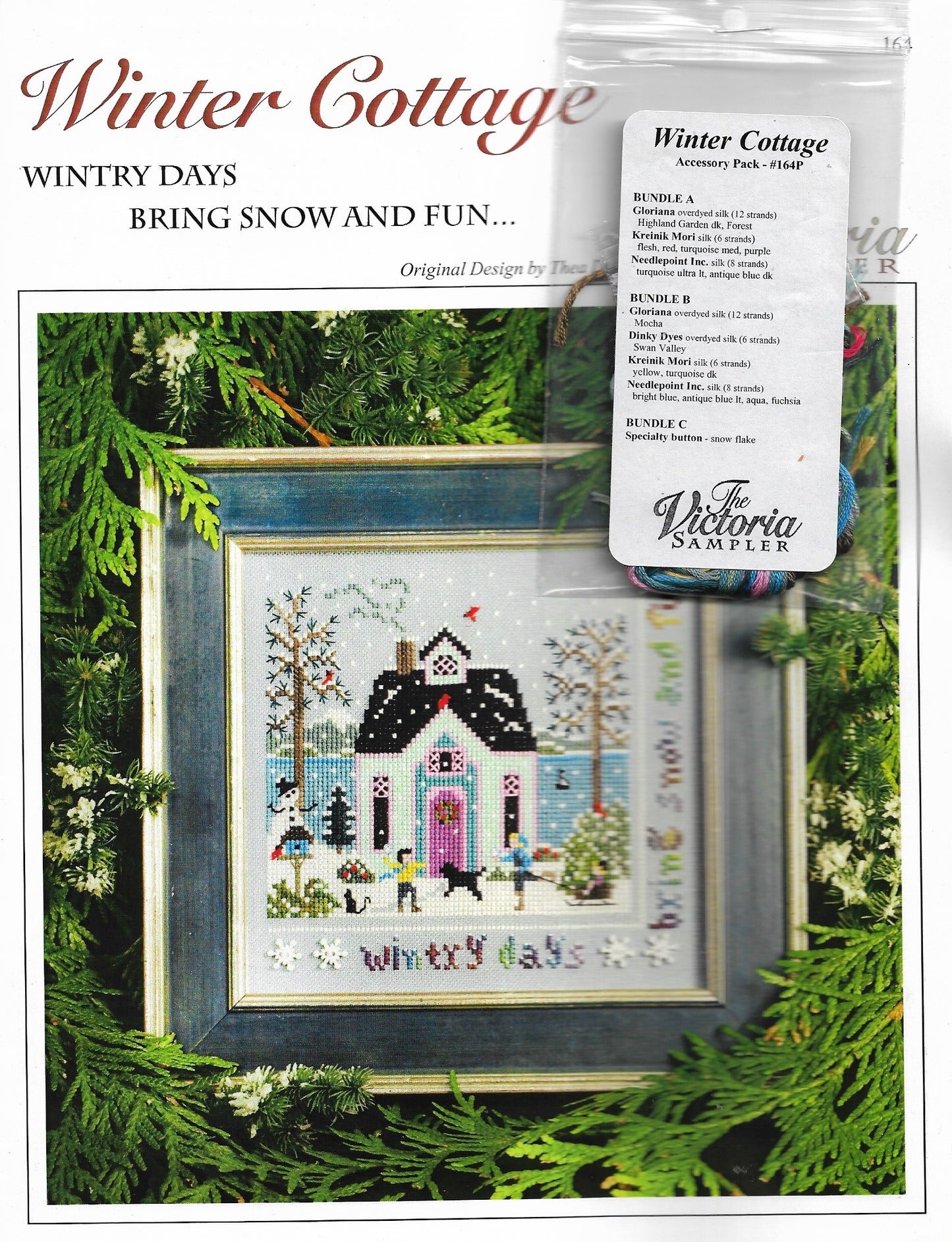 Victoria Sampler Winter Cottage 64 cross stitch pattern