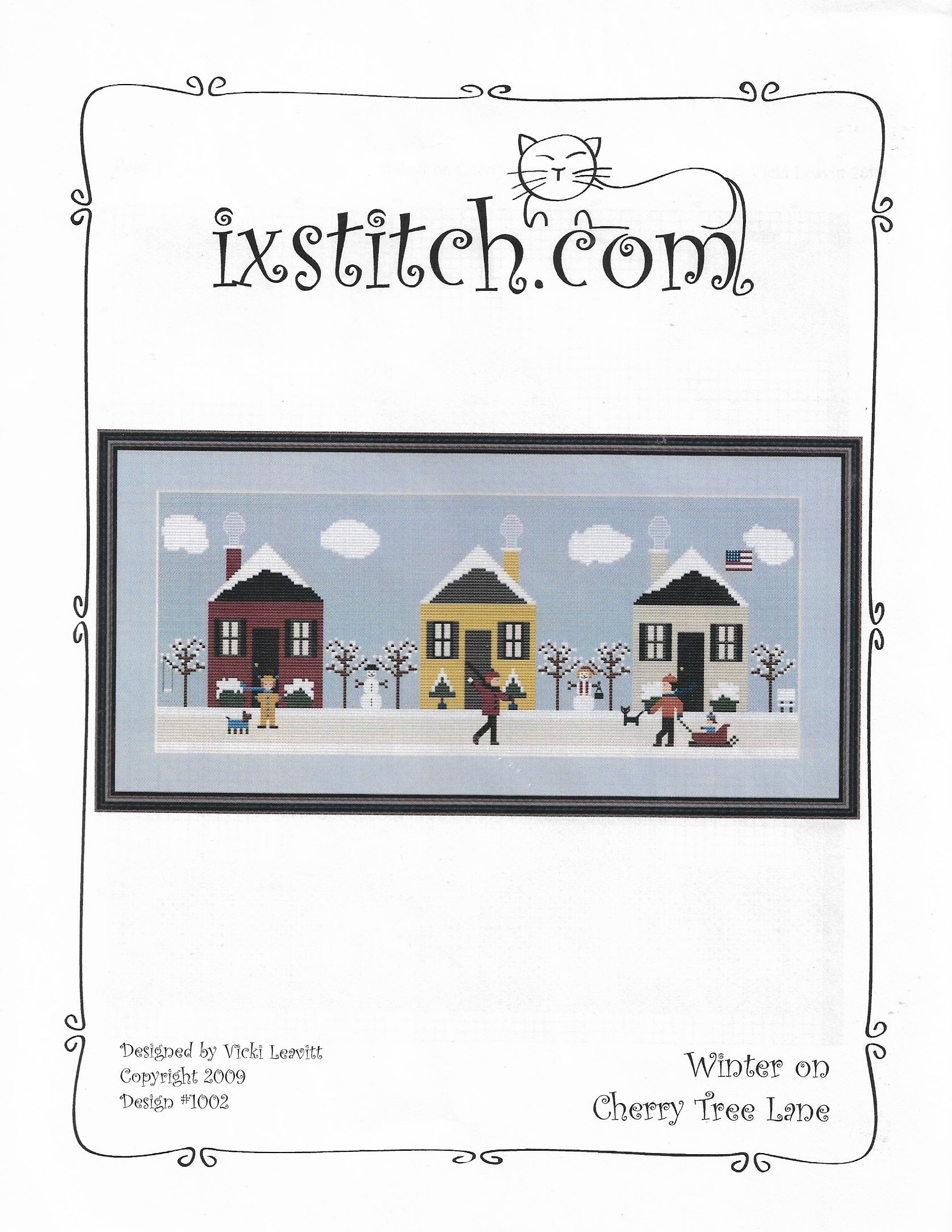 IXStitch Winter On Cherry Tree Lane cross stitch pattern