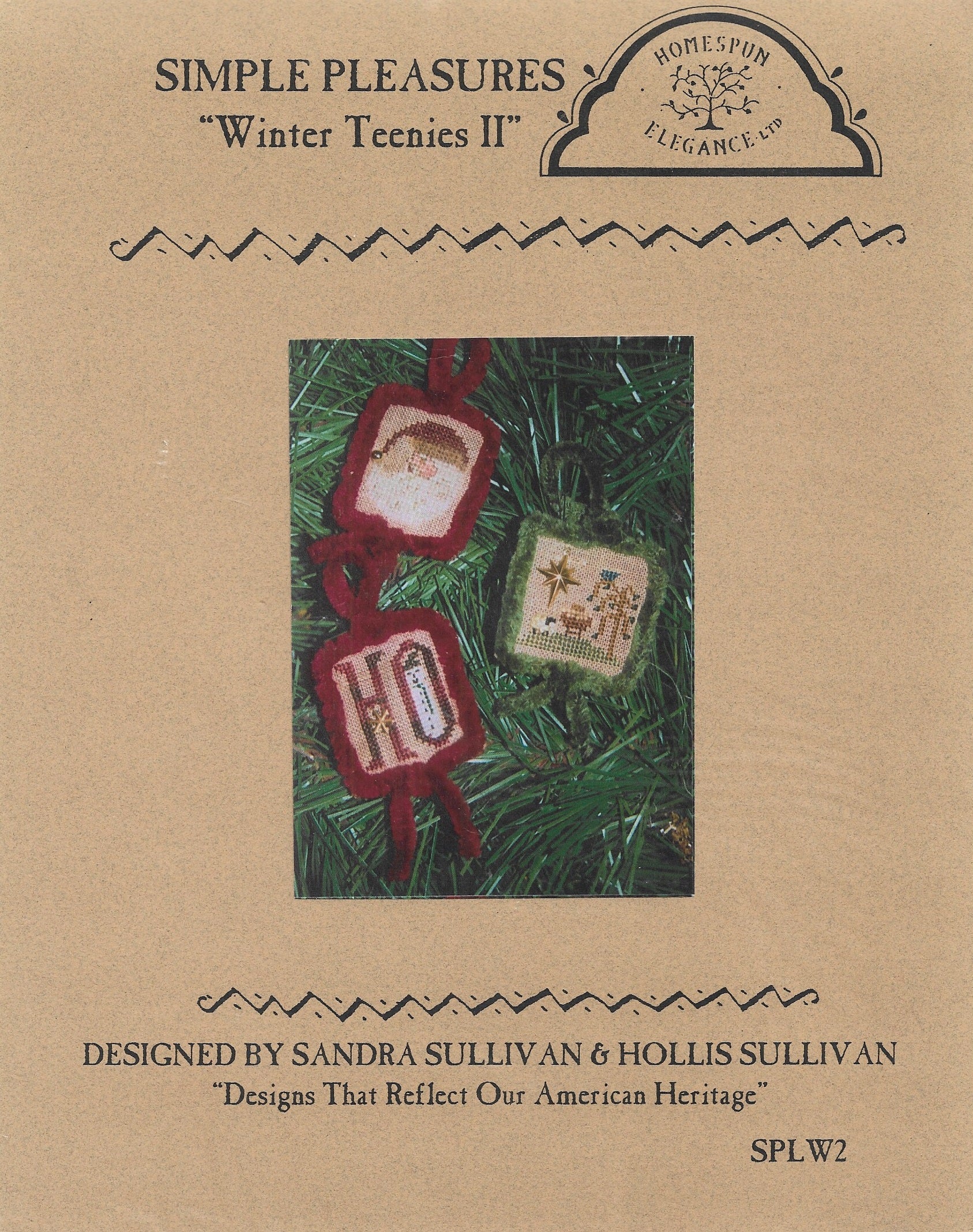 Homespun Elegance Winter Teenies II SPLW2 christmas ornament cross stitch pattern