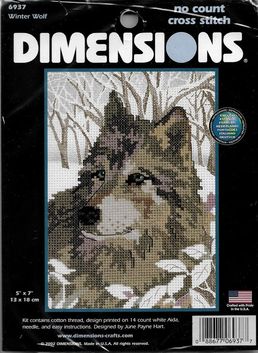 Dimensions Winter Wolf 6937 cross stitch kit