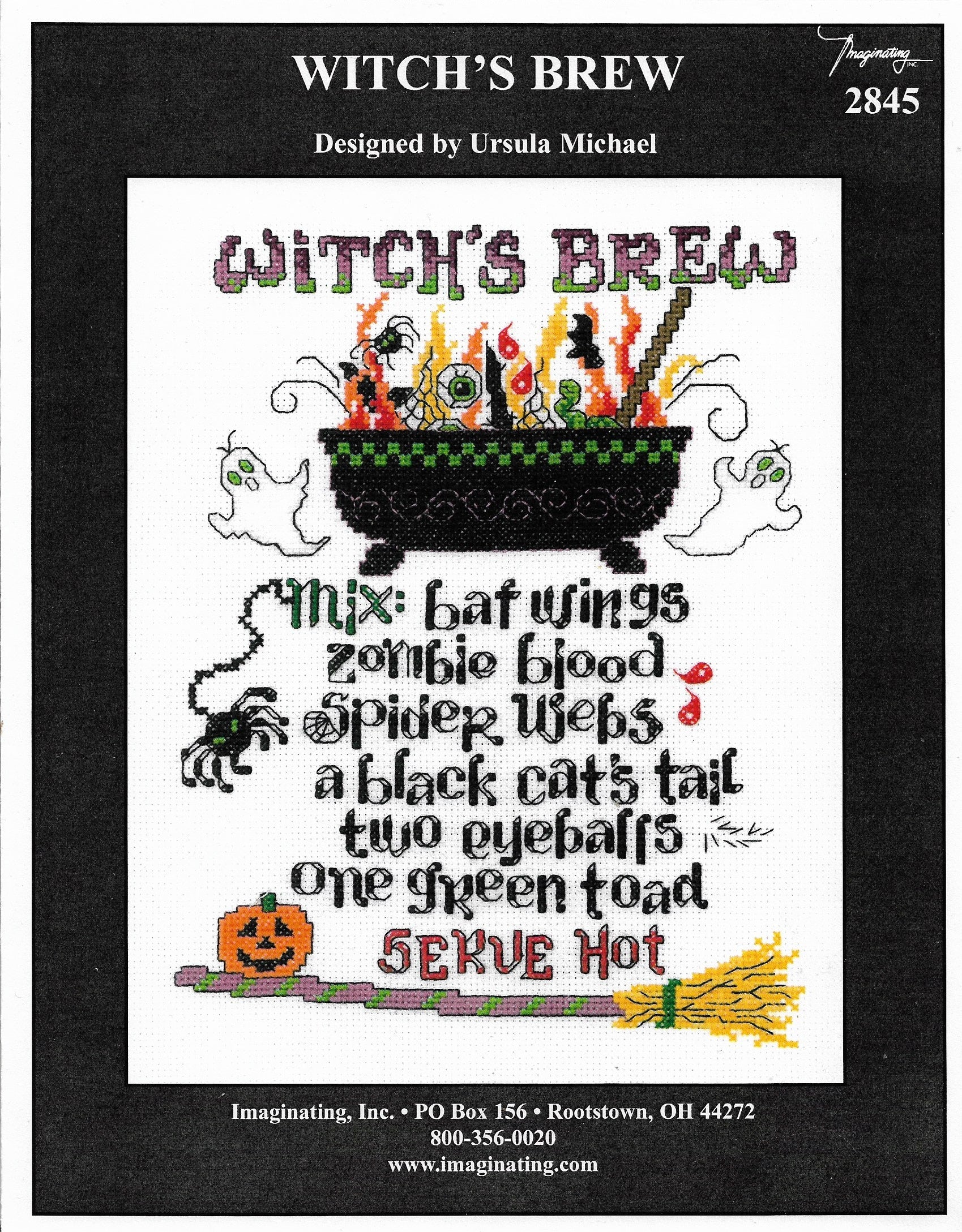 Imaginating Witch's Brew 2845 Halloween cross stitch pattern