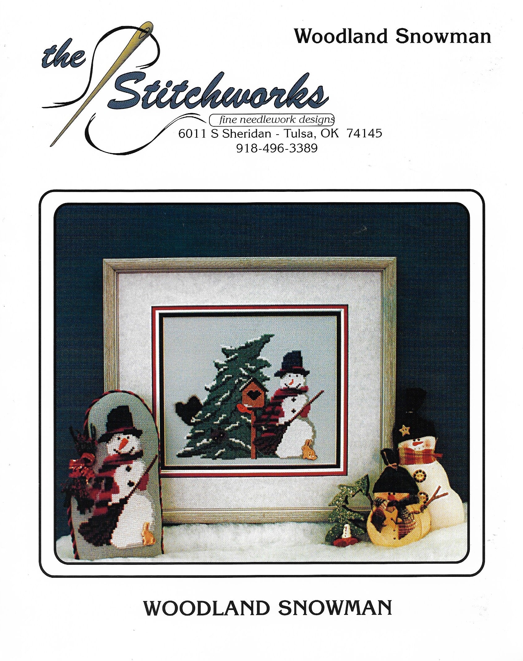 Stitchworks Woodland Snowman winter cross stitch pattern