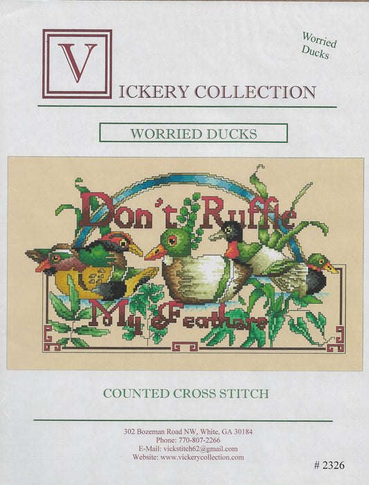 Vickery Collection Worried Ducks 2326 animal cross stitch pattern