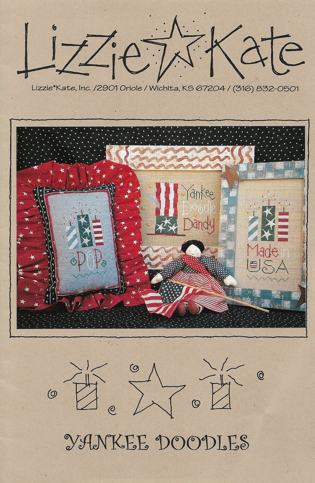 Lizzie Kate Yankee Doodles LK070 patriotic cross stitch pattern