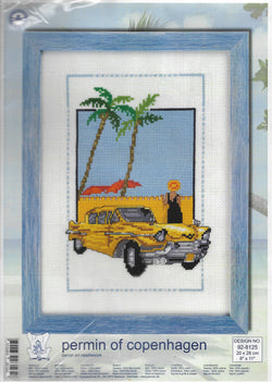 Permin of Copenhagen Yellow Car 92-8125 cross stitch kit