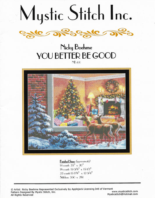 Mystic Stitch You better be good NB-06 cross stitch pattern